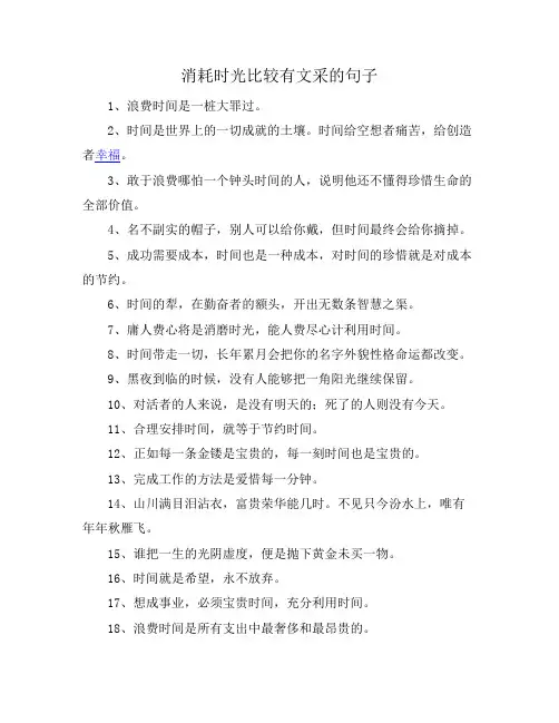消耗时光比较有文采的句子