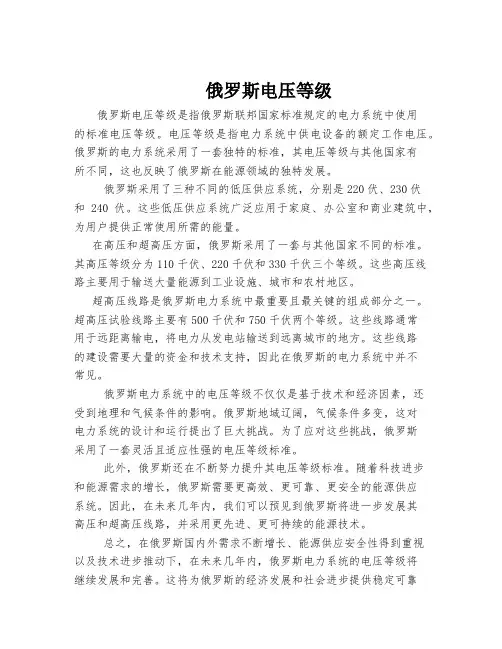 俄罗斯电压等级