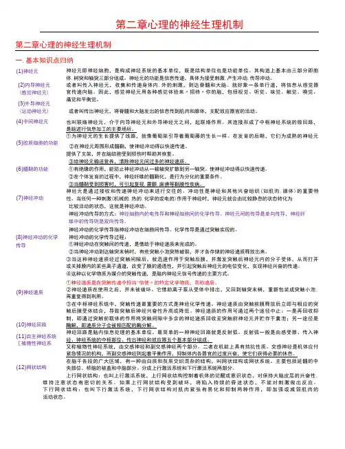 普通心理学 第2章 心理的神经生理机制考研笔记-精品