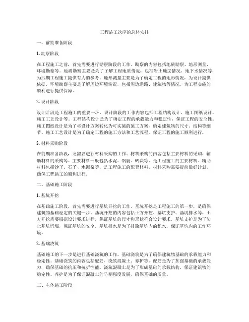 工程施工次序的总体安排