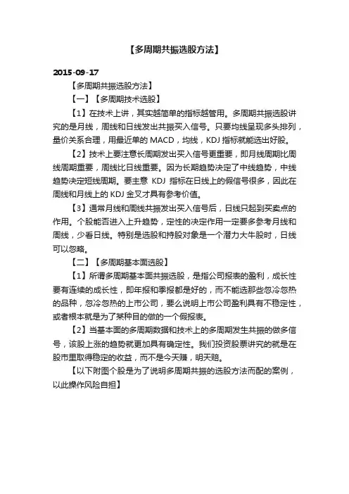 【多周期共振选股方法】