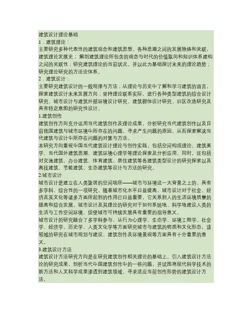 建筑设计理论基础要点