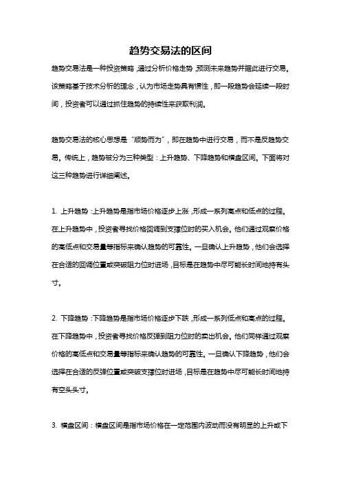 趋势交易法的区间