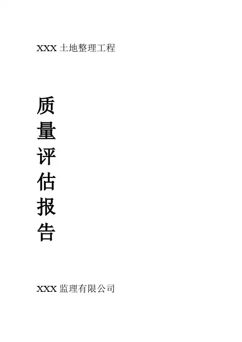 土地整理工程质量评估报告范本