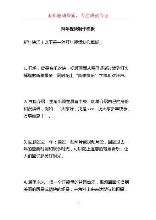 拜年视频制作模板