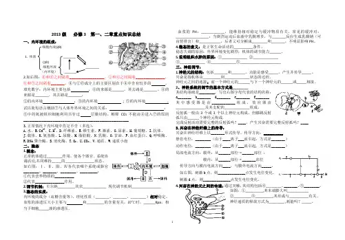 生物必修3  第一二章重点知识总结