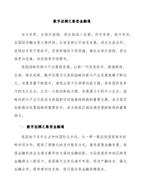 数字丝绸之路资金融通