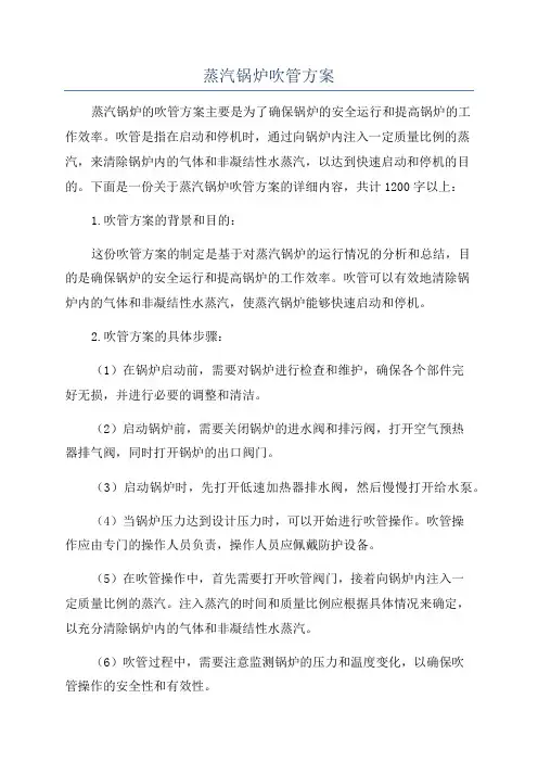 蒸汽锅炉吹管方案
