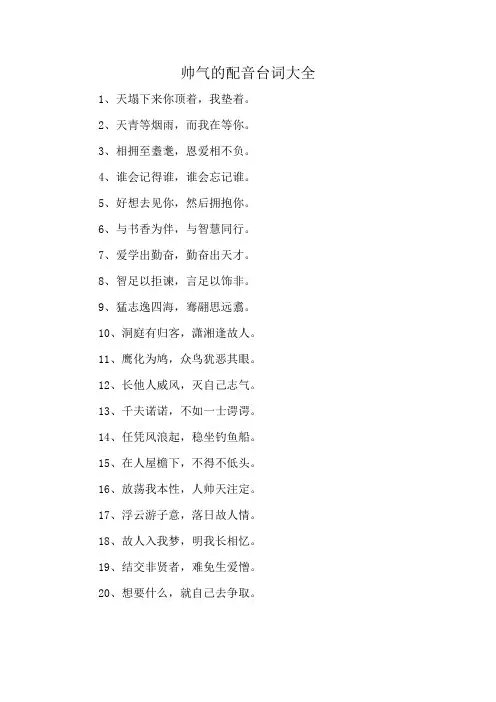 帅气的配音台词大全