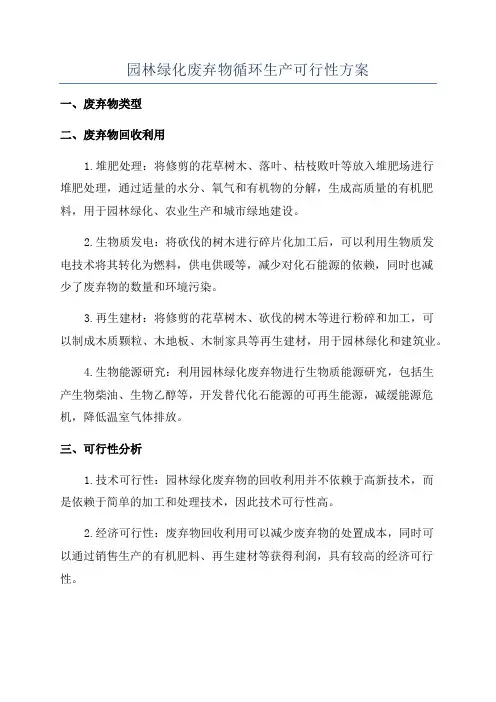 园林绿化废弃物循环生产可行性方案