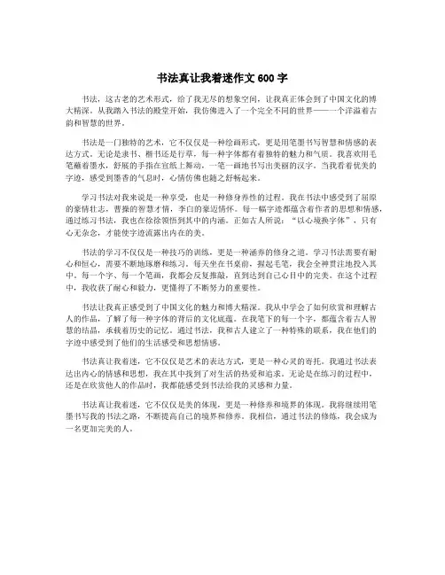 书法真让我着迷作文600字