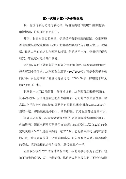 氧化钇稳定氧化锆电磁参数