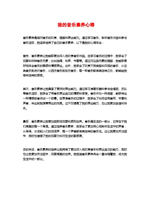 我的音乐素养心得