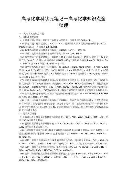 高考化学科状元笔记-高考化学知识点全整理