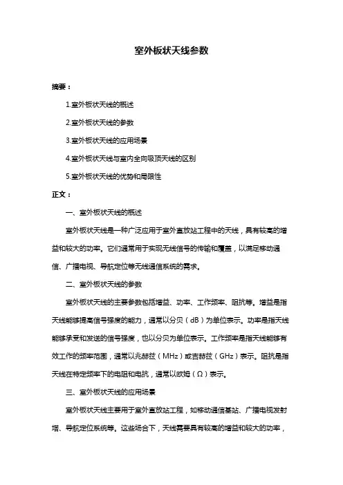 室外板状天线参数