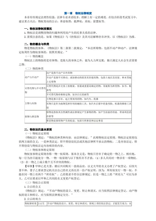 第一章 物权法律制度