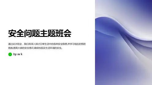 安全问题主题班会PPT课件