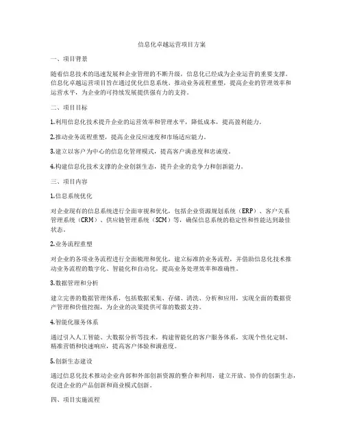 信息化卓越运营项目方案