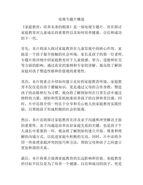 电视专题片概述