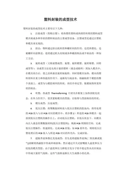 塑料封装的成型技术