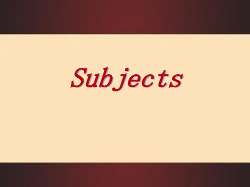 《Subjects》PPT【英语课件】