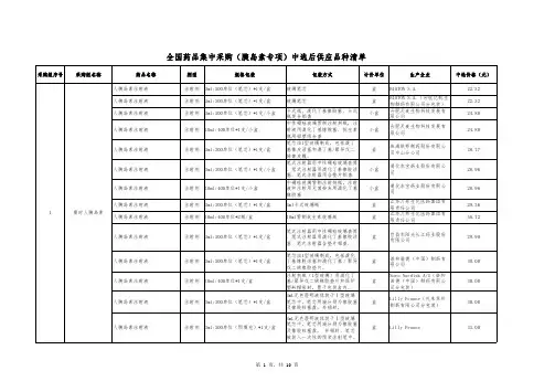 第6批4+7药品集中采购全部中选目录