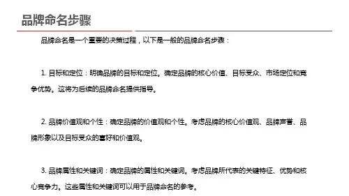 品牌命名步骤