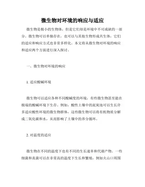 微生物对环境的响应与适应