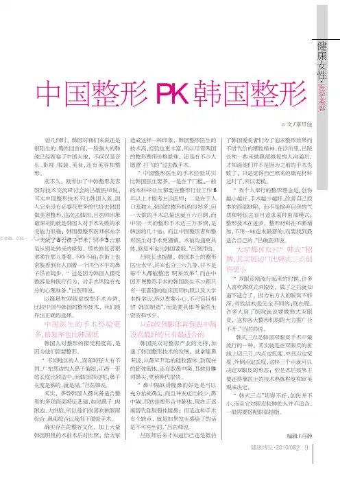 中国整形PK韩国整形