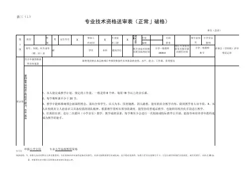 专业技术资格送审表