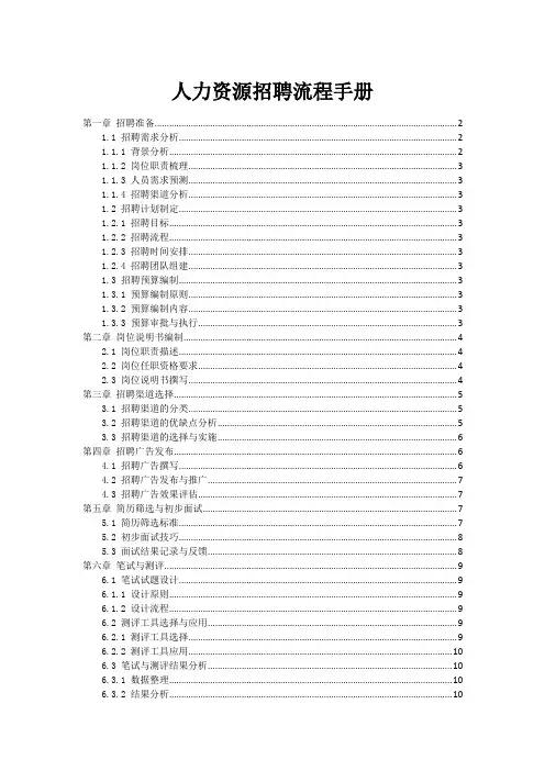 人力资源招聘流程手册