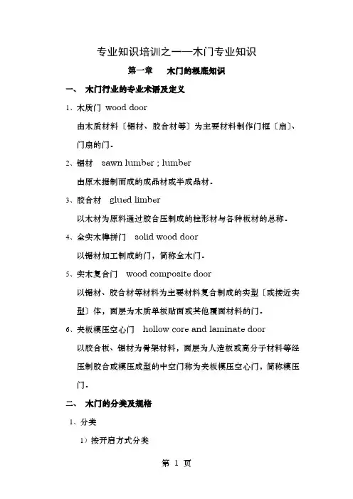 梦天木门知识培训
