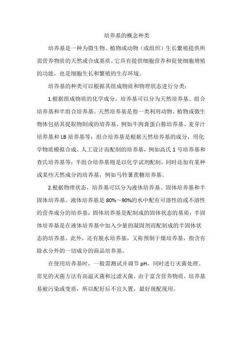 培养基的概念种类