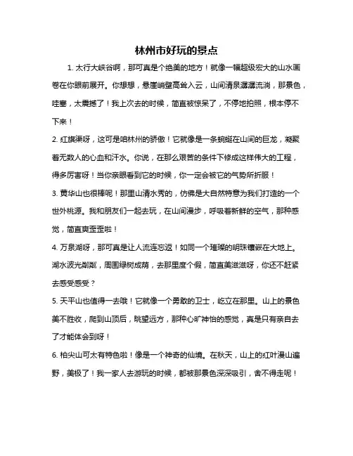 林州市好玩的景点