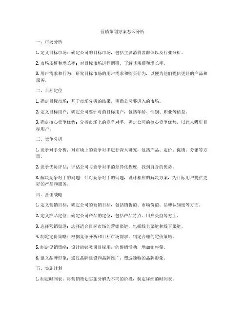 营销策划方案怎么分析