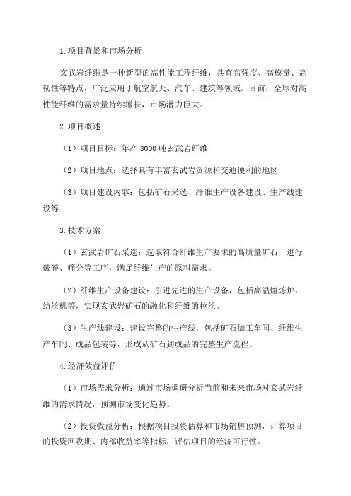 年产3000吨玄武岩纤维项目可研报告