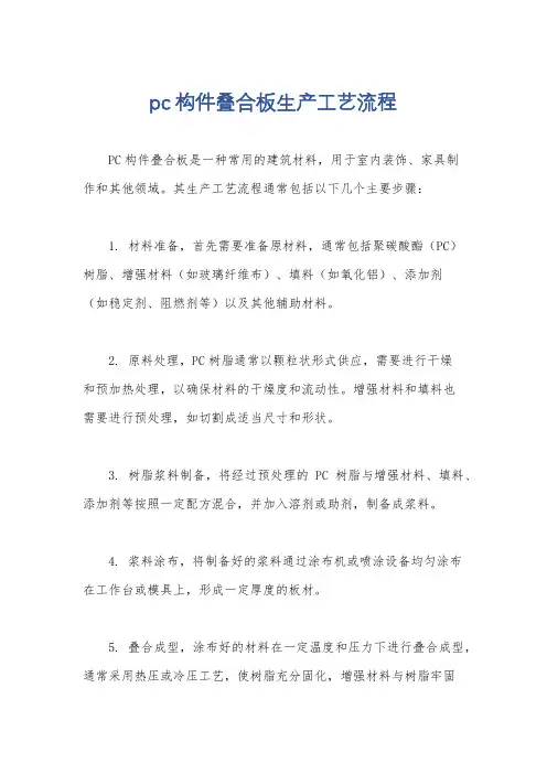 pc构件叠合板生产工艺流程