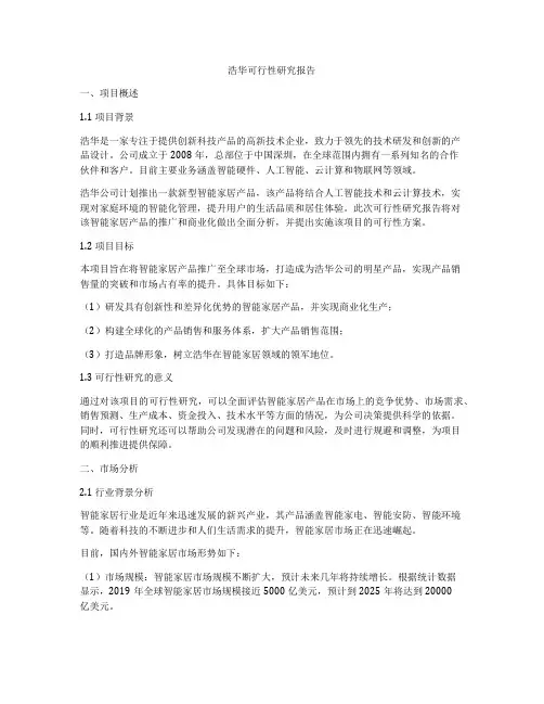 浩华可行性研究报告