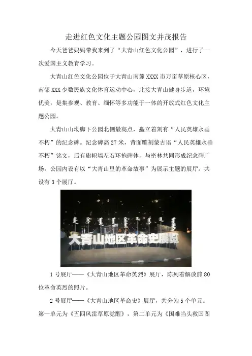 走进红色文化主题公园图文并茂报告