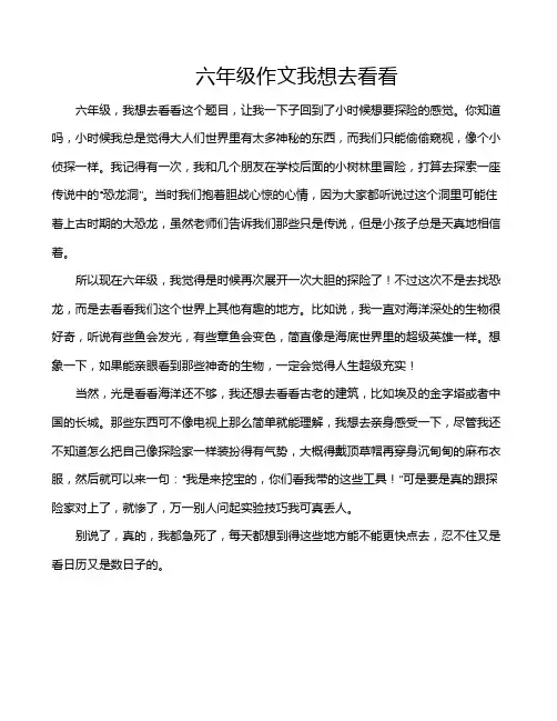 六年级作文我想去看看