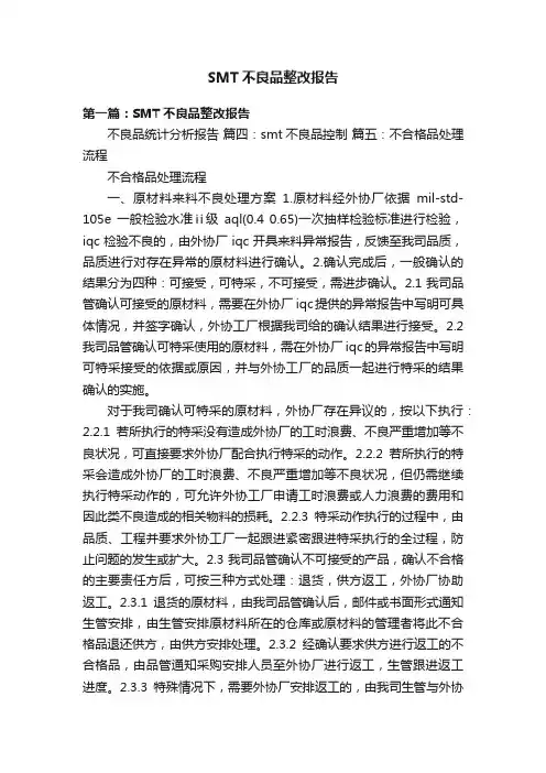 SMT不良品整改报告