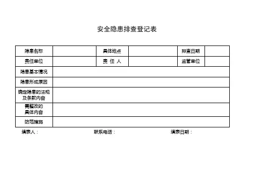 安全隐患排查登记表