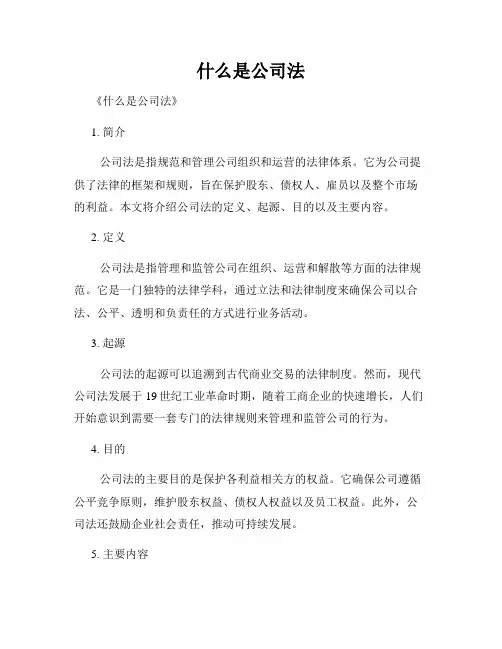 什么是公司法