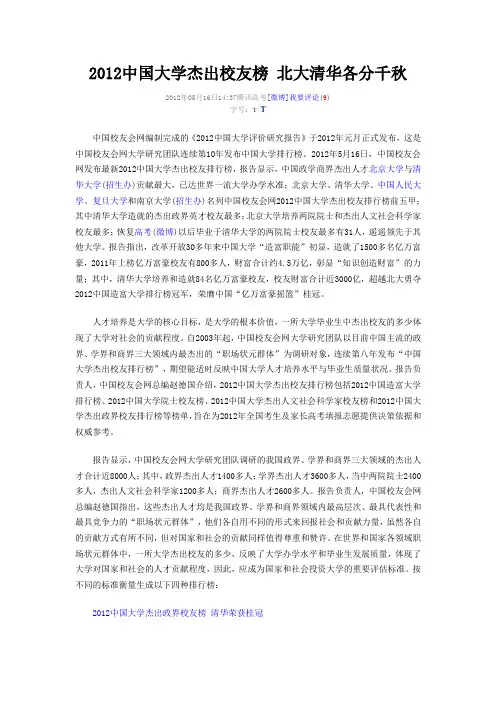 中国大学杰出校友榜