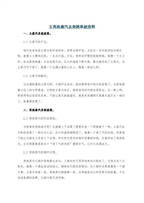 主再热蒸汽及旁路系统流程