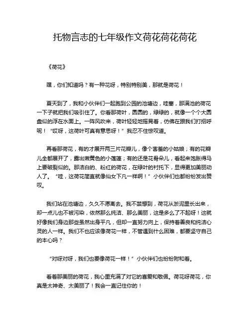 托物言志的七年级作文荷花荷花荷花