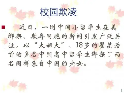 校园欺凌事件ppt课件