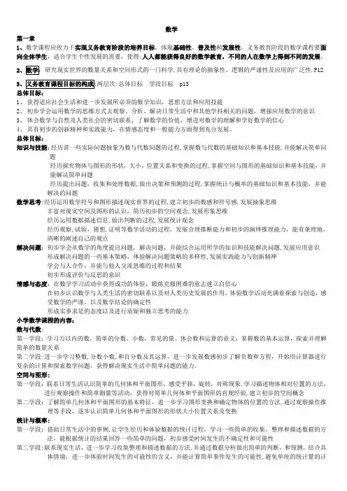 小学数学教学论复习资料1