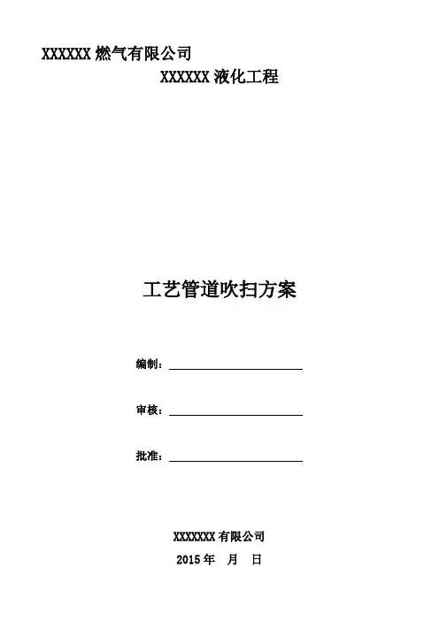 工艺管道吹扫方案