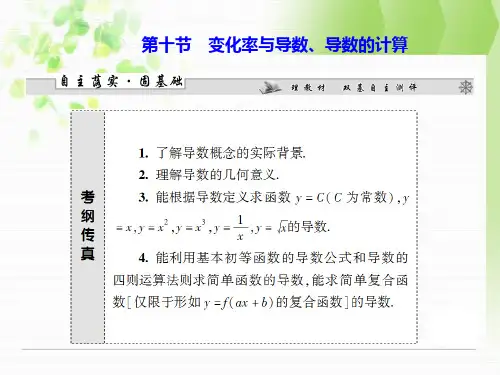 高考数学一轮复习课件2.10变化率与导数、导数的计算